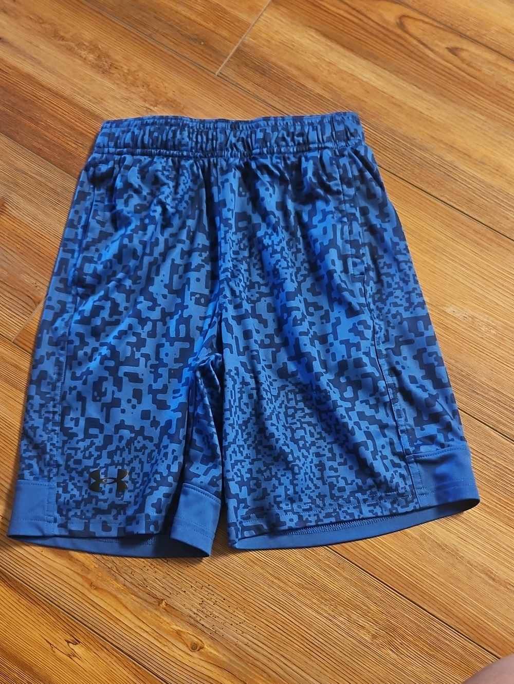 Under Armour Blue Digital Camo Kids Athletic Shorts